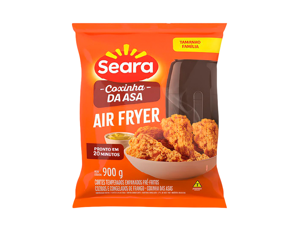 COXINHAS DAS ASAS DE FRANGO EMPANADAS CONGELADAS SEARA 900 G (CX 5 PCT)